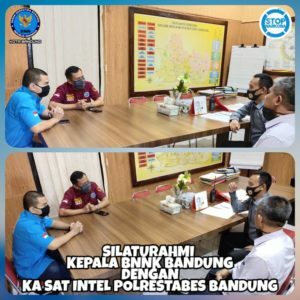 Tunaikan Kewajiban di tengah Pandemik, BNN Kota Bandung mengunjungi Kodim 0618/BS dan Polrestabes Bandung
