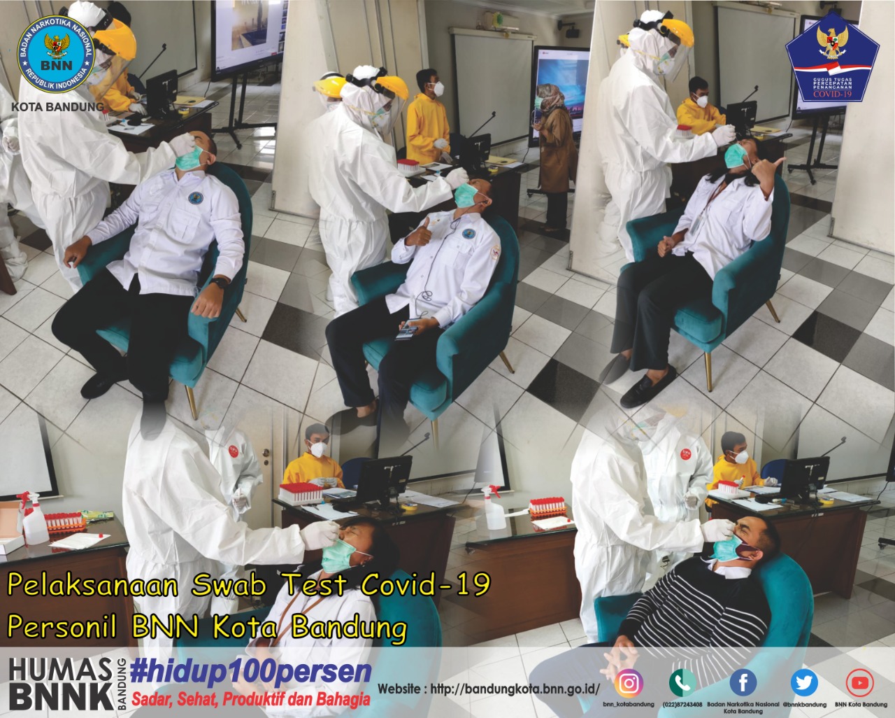 Tes SWAB bagi 31 personil BNN Kota Bandung