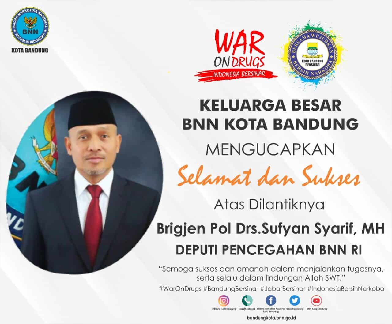 Selamat dan Sukses atas dilantiknya Brigjen Pol Drs. Sufyan Syarif, MH