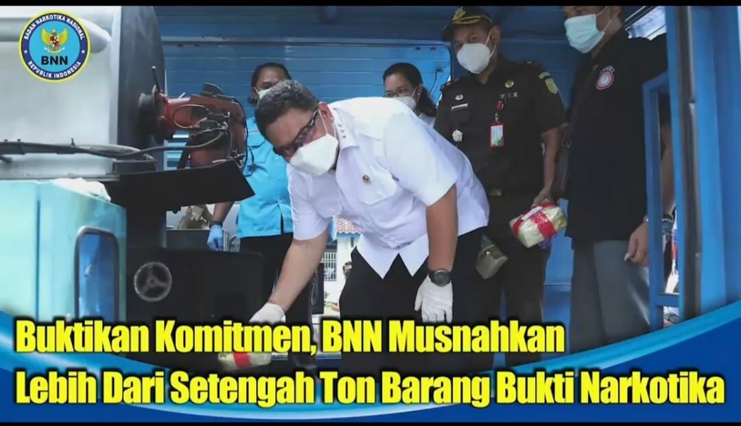 BUKTIKAN KOMITMEN, BNN MUSNAHKAN LEBIH DARI SETENGAH TON BARANG BUKTI NARKOTIKA